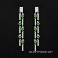 Grön färg isig jadeit droppar örhängen smycken